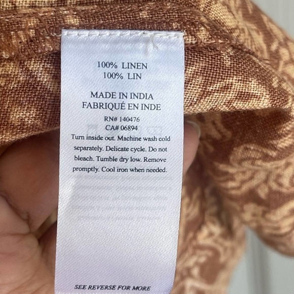 Faherty Ashley Linen Dress Bronze Riviera Floral Women's Size XS NWT - Picture 7 of 11